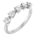 Platinum Pear Natural Diamond Five-Stone Anniversary Band – 3/4–1 1/4 CTW