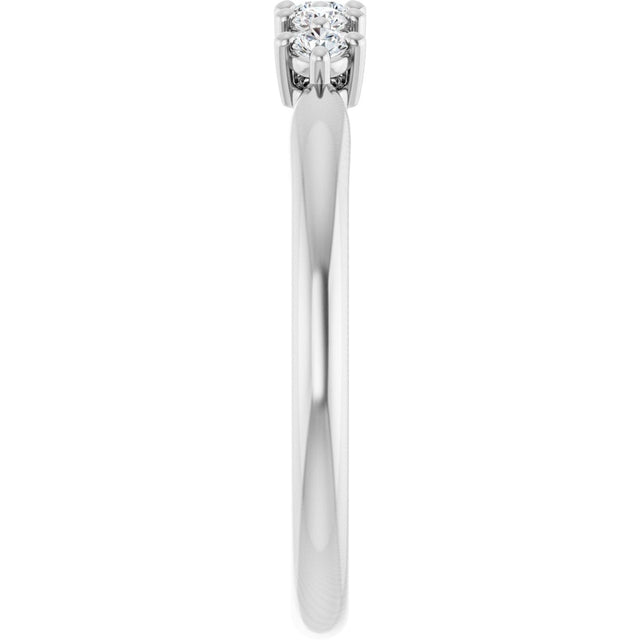 Platinum Round Natural Diamond Five-Stone Anniversary Band – 1/6–9/10 CTW - view 4