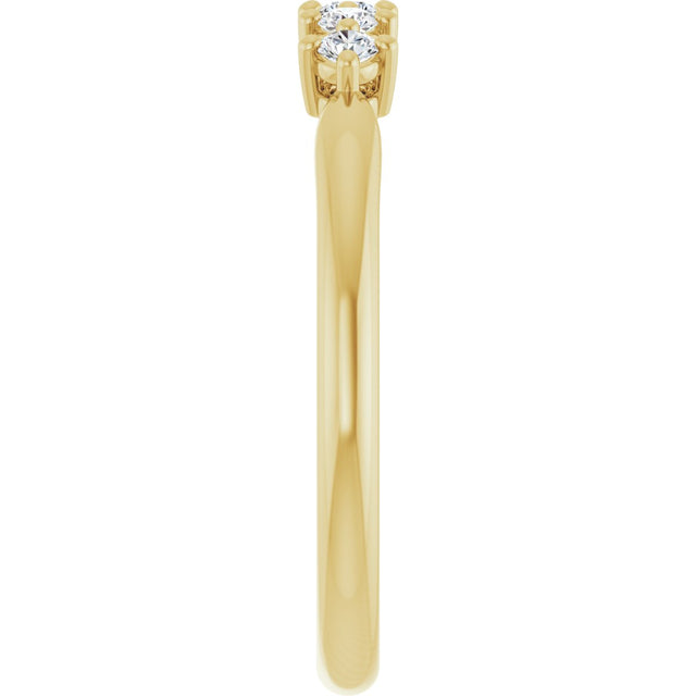 10K Gold Round Lab-Grown Diamond Five-Stone Anniversary Band – .07–1/3 CTW - Yellow Gold - view 4