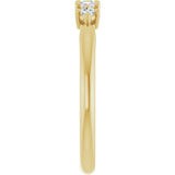 10K Gold Round Natural Diamond Five-Stone Anniversary Band – .07–1/5 CTW - Yellow Gold - view 4