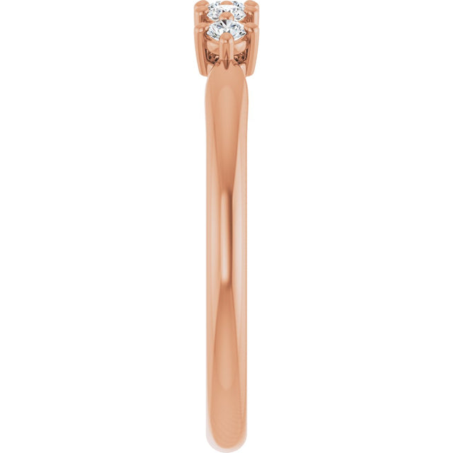 10K Gold Round Lab-Grown Diamond Five-Stone Anniversary Band – .07–1/3 CTW - Rose Gold - view 4