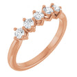 14K Gold Round Natural Diamond Five-Stone Anniversary Band – 3/4–9/10 CTW - Rose Gold