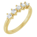 10K Gold Round Lab-Grown Diamond Five-Stone Anniversary Band – 3/8–3/4 CTW - Yellow Gold