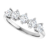 10K Gold Round Natural Diamond Five-Stone Anniversary Band – 1/3–3/4 CTW (Style 123843) - White Gold - view 5