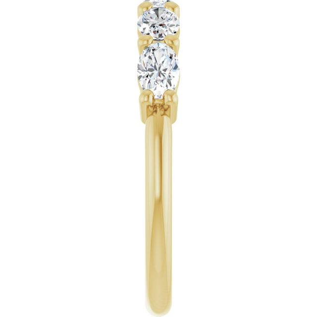 10K Gold Oval Natural Diamond Five-Stone Anniversary Band – 1 1/3–1 7/8 CTW - Yellow Gold - view 4