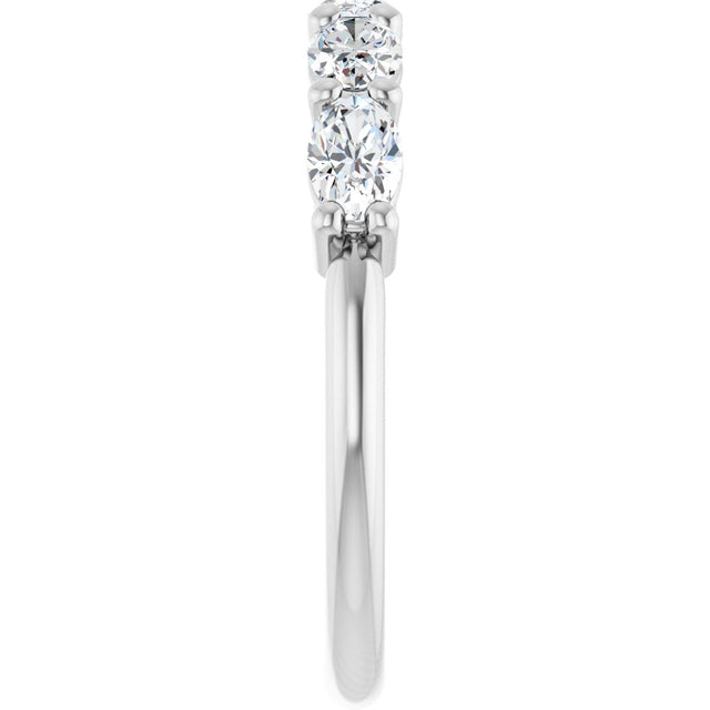 10K Gold Oval Lab-Grown Diamond Five-Stone Anniversary Band – 9/10–2 CTW - White Gold - view 4