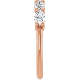 14K Gold Oval Natural Diamond Five-Stone Anniversary Band – 1 1/8–1 7/8 CTW - Rose Gold - view 4