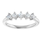 Platinum Asscher Natural Diamond Five-Stone Anniversary Band – 1/4–3/8 CTW - view 3