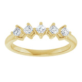 14K Gold Asscher Natural Diamond Five-Stone Anniversary Band – 1/4–3/8 CTW - Yellow Gold - view 3