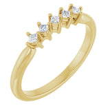 10K Gold Square Lab-Grown Diamond Five-Stone Anniversary Band – .07–3/8 CTW - Yellow Gold