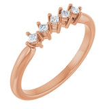 10K Gold Square Natural Diamond Five-Stone Anniversary Band – .07–1/2 CTW - Rose Gold