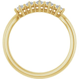 10K Gold Square Lab-Grown Diamond Five-Stone Anniversary Band – .07–3/8 CTW - Yellow Gold - view 2
