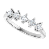 10K Gold Square Lab-Grown Diamond Five-Stone Anniversary Band – .07–3/8 CTW - White Gold - view 5