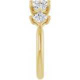 10K Gold Square Lab-Grown Diamond Five-Stone Anniversary Band – 1/2–1 9/10 CTW (Style 123843) - Yellow Gold - view 4