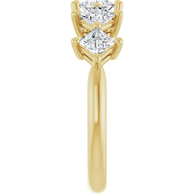10K Gold Square Lab-Grown Diamond Five-Stone Anniversary Band – 1/2–1 9/10 CTW (Style 123843) - Yellow Gold - view 4