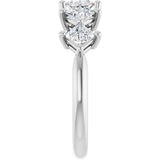 10K Gold Square Natural Diamond Five-Stone Anniversary Band – 5/8–1 9/10 CTW - White Gold - view 4