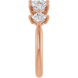10K Gold Square Natural Diamond Five-Stone Anniversary Band – 5/8–1 9/10 CTW - Rose Gold - view 4