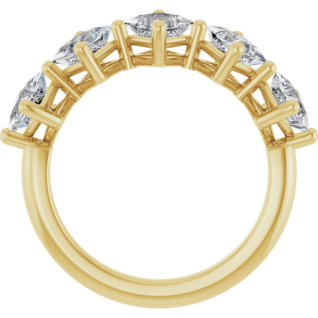 10K Gold Square Lab-Grown Diamond Five-Stone Anniversary Band – 2 CTW - Yellow Gold - view 2
