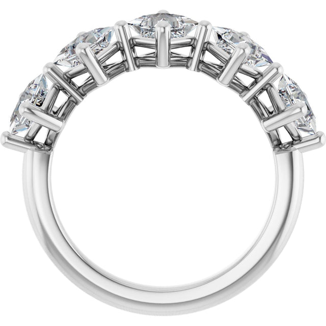 10K Gold Square Lab-Grown Diamond Five-Stone Anniversary Band – 2 CTW - White Gold - view 2