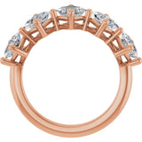 10K Gold Square Natural Diamond Five-Stone Anniversary Band – 5/8–1 9/10 CTW - Rose Gold - view 2