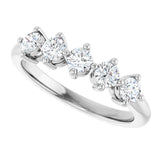 10K Gold Round Lab-Grown Diamond Five-Stone Anniversary Band – 3/8–3/4 CTW - White Gold - view 5