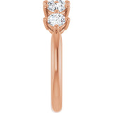 10K Gold Round Lab-Grown Diamond Five-Stone Anniversary Band – 9/10–1 5/8 CTW - Rose Gold - view 4