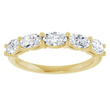 10K Gold Oval Lab-Grown Diamond Five-Stone Anniversary Band – 9/10–2 CTW - Yellow Gold - view 3