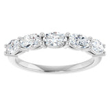 10K Gold Oval Lab-Grown Diamond Five-Stone Anniversary Band – 9/10–2 CTW - White Gold - view 3