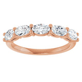 10K Gold Oval Lab-Grown Diamond Five-Stone Anniversary Band – 9/10–2 CTW - Rose Gold - view 3