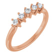14K Gold Asscher Natural Diamond Five-Stone Anniversary Band – 1/4–3/8 CTW - Rose Gold