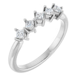 Platinum Square Natural Diamond Five-Stone Anniversary Band – 3/8–1 1/3 CTW