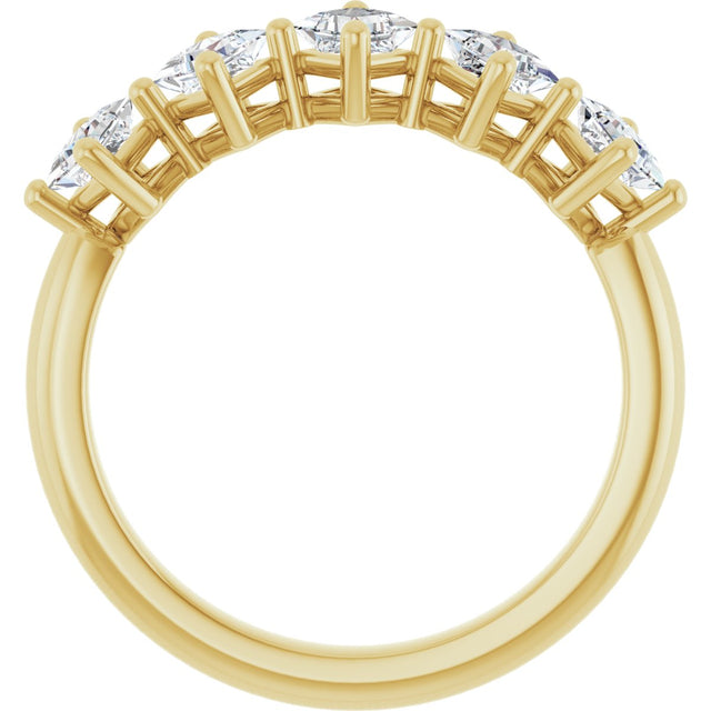 10K Gold Square Lab-Grown Diamond Five-Stone Anniversary Band – 1/2–1 9/10 CTW (Style 123843) - Yellow Gold - view 2