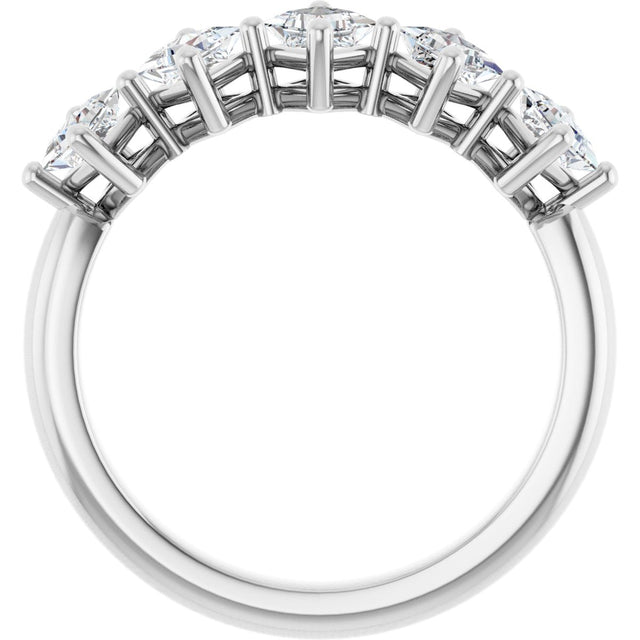 10K Gold Square Lab-Grown Diamond Five-Stone Anniversary Band – 1/2–1 9/10 CTW (Style 123843) - White Gold - view 2