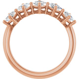 10K Gold Square Lab-Grown Diamond Five-Stone Anniversary Band – 1/2–1 9/10 CTW (Style 123843) - Rose Gold - view 2