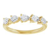 14K Gold Pear Lab-Grown Diamond Five-Stone Anniversary Band – 5/8–1 1/4 CTW - Yellow Gold - view 3