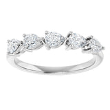 14K Gold Pear Natural Diamond Five-Stone Anniversary Band – 3/4–1 1/4 CTW - White Gold - view 3