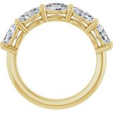 10K Gold Oval Lab-Grown Diamond Five-Stone Anniversary Band – 9/10–2 CTW - Yellow Gold - view 2
