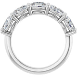 10K Gold Oval Lab-Grown Diamond Five-Stone Anniversary Band – 9/10–2 CTW - White Gold - view 2