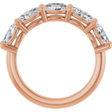 14K Gold Oval Lab-Grown Diamond Five-Stone Anniversary Band – 6x4 mm Stones - Rose Gold - view 2