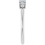 Platinum Asscher Natural Diamond Five-Stone Anniversary Band – 1/4–3/8 CTW - view 4