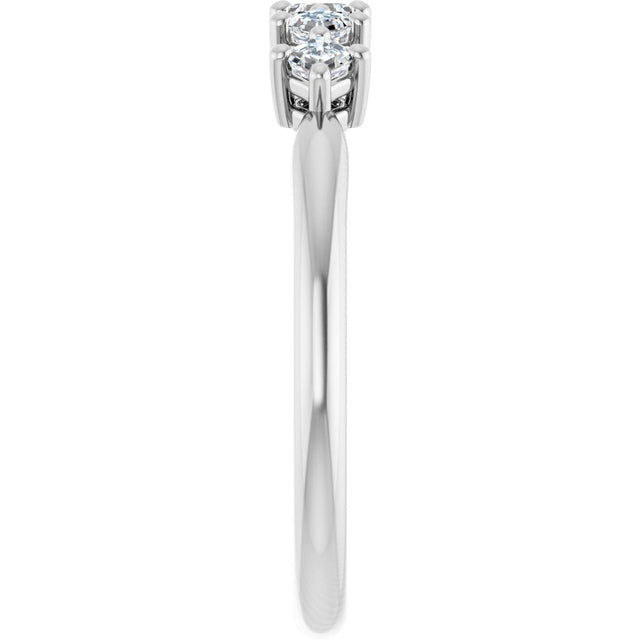 Platinum Asscher Natural Diamond Five-Stone Anniversary Band – 1/4–3/8 CTW - view 4