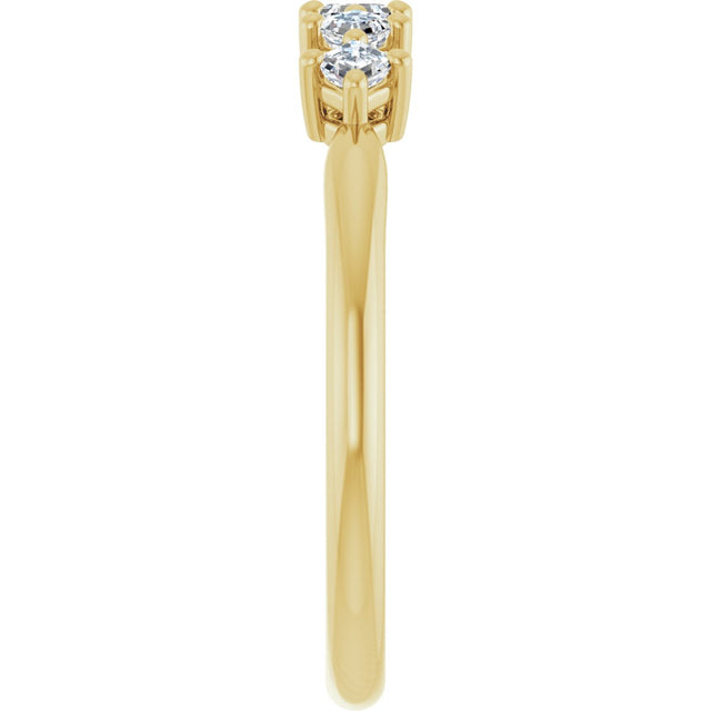 14K Gold Asscher Natural Diamond Five-Stone Anniversary Band – 1/4–3/8 CTW - Yellow Gold - view 4