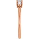 14K Gold Asscher Natural Diamond Five-Stone Anniversary Band – 1/4–3/8 CTW - Rose Gold - view 4