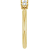 14K Gold Square Natural Diamond Five-Stone Anniversary Band – 3/8–1 1/8 CTW - Yellow Gold - view 4