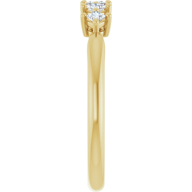 10K Gold Square Lab-Grown Diamond Five-Stone Anniversary Band – .07–3/8 CTW - Yellow Gold - view 4