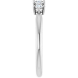 10K Gold Square Natural Diamond Five-Stone Anniversary Band – .07–1/2 CTW - White Gold - view 4