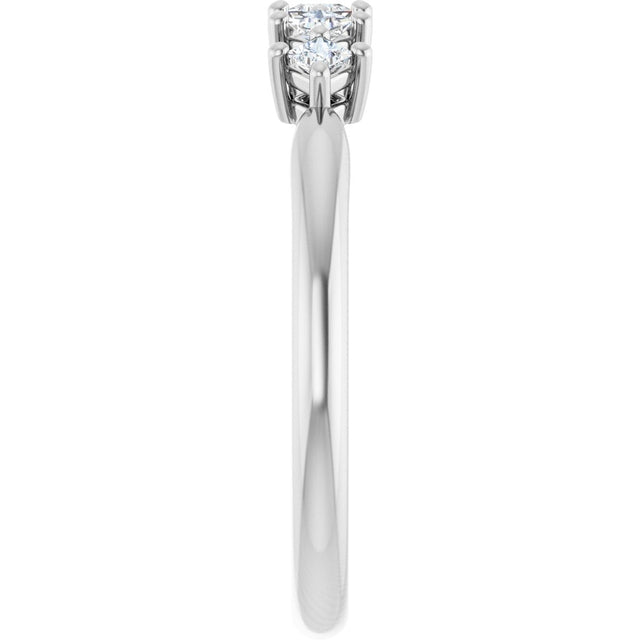 10K Gold Square Lab-Grown Diamond Five-Stone Anniversary Band – .07–3/8 CTW - White Gold - view 4