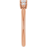 10K Gold Square Lab-Grown Diamond Five-Stone Anniversary Band – .07–3/8 CTW - Rose Gold - view 4