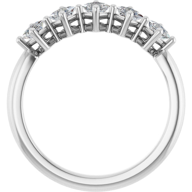 10K Gold Square Lab-Grown Diamond Five-Stone Anniversary Band – 1/2–1 9/10 CTW (Style 123843) - White Gold - view 2