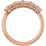 10K Gold Square Natural Diamond Five-Stone Anniversary Band – .07–1/2 CTW - Rose Gold - view 2